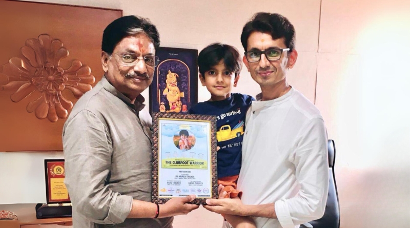 Parv Thacker, known as the “Clubfoot Warrior,” recently met Gujarat’s Health Minister, Rushikesh Patel for Global Clubfoot Awareness Parv initiative.